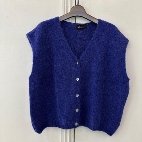 Gilet Ines bleu indigo